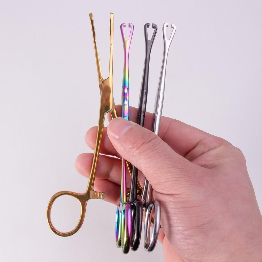 Body Piercing Stainless Steel Piercing Clamp Body Jewelry Tool Open Triangle Forceps  Skin Piercing