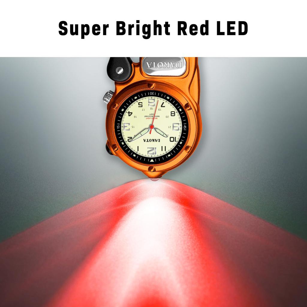 Dakota Pocket Watch Carabiner Watch Waterproof LED Light Outdoor Camping Climbing Travel