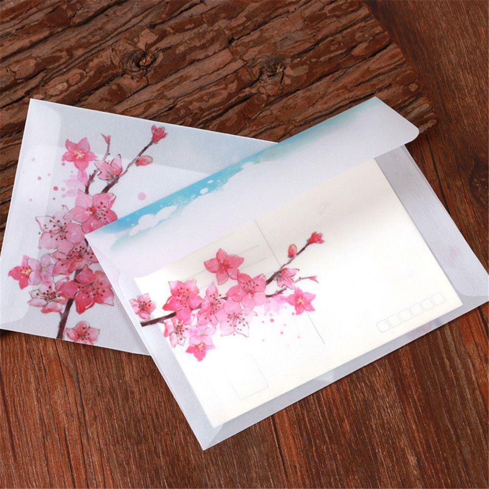 Card Cover Artificial Parchment Peach Blossom Envelope Letter Organizer Sulfuric Acid Paper
