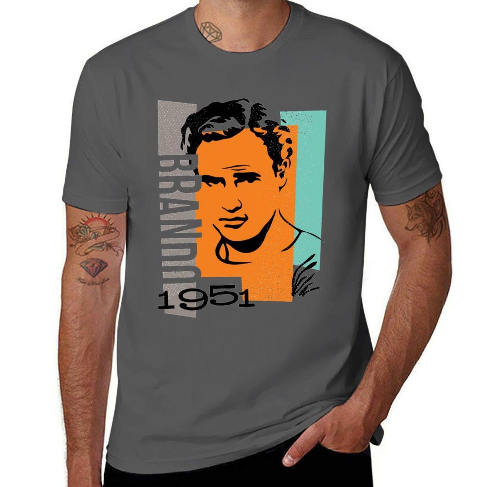 

Винтажная футболка Марлона Брандо Кино Гангстер Лучшая мужская футболка хлопок футболка мужская хлопок футболка упаковка мужская футболка дизайнерская футболка 4XL