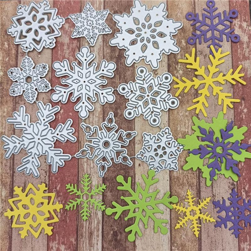 Christmas New Year Craft Decoration Snowflake Cutting Dies Scrapbooking Album Stencils Die Cut Paper Card Embossing