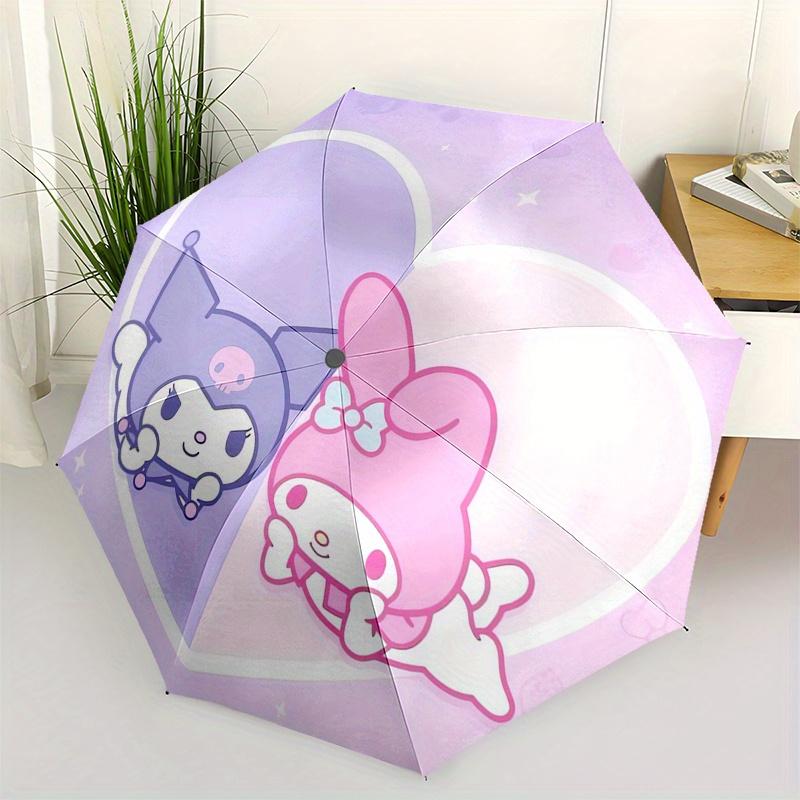 

Kuromi,My Melody Automatic Opening and Closing Parasol Compact Travel Umbrella with 8 Ribs for Women and Men Ideal Birthday/Christmas G