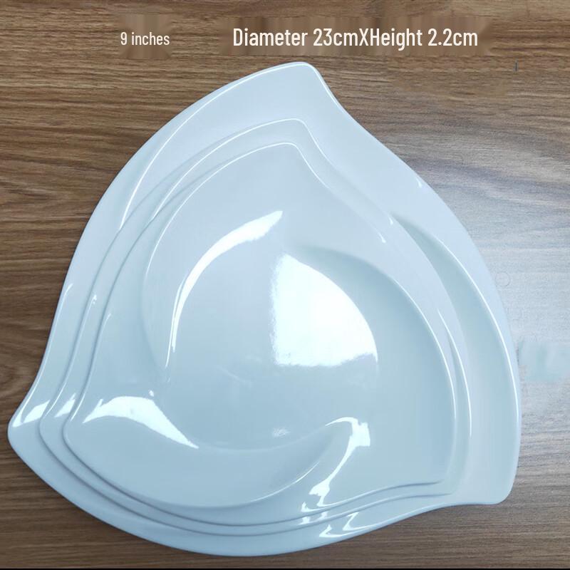 Jijun White Irregular Melamine Dinner Plates