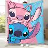 Kawaii S-Stitch Cartoon Flannel Blanket,Ultra Soft Warm Plush Throw for Home Bedroom Bed Sofa Cover Camping Picnic Gift Kids