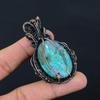 Tree Of Life Azurite Malachite & Moonstone Gemstone Pure Copper Wire Wrap Handmade Jewelry Pendant