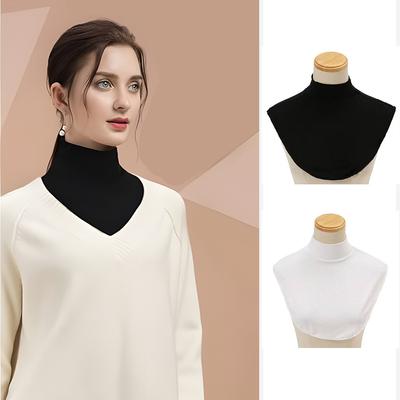 Abnehmbarer Halbkragen Falscher Rollkragen Halswärmer Fake-Kragen für Damen Rollkragen zum Layern Rollkragenkragen