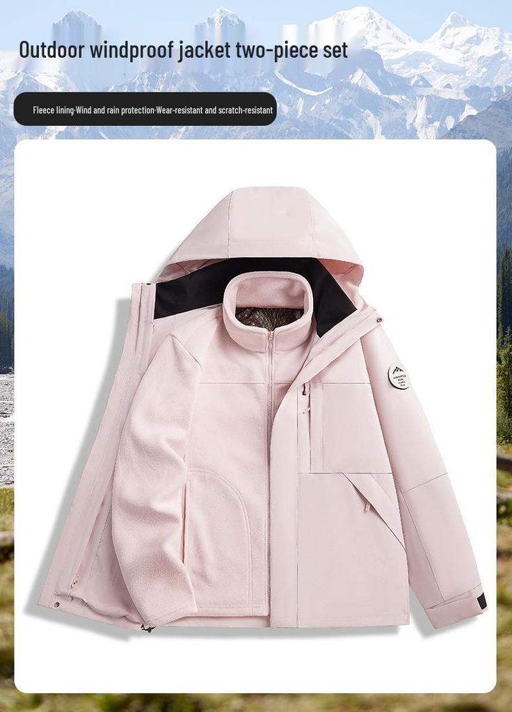 2025 New Women's 3-in-1 Waterproof Windproof Hiking Jacket