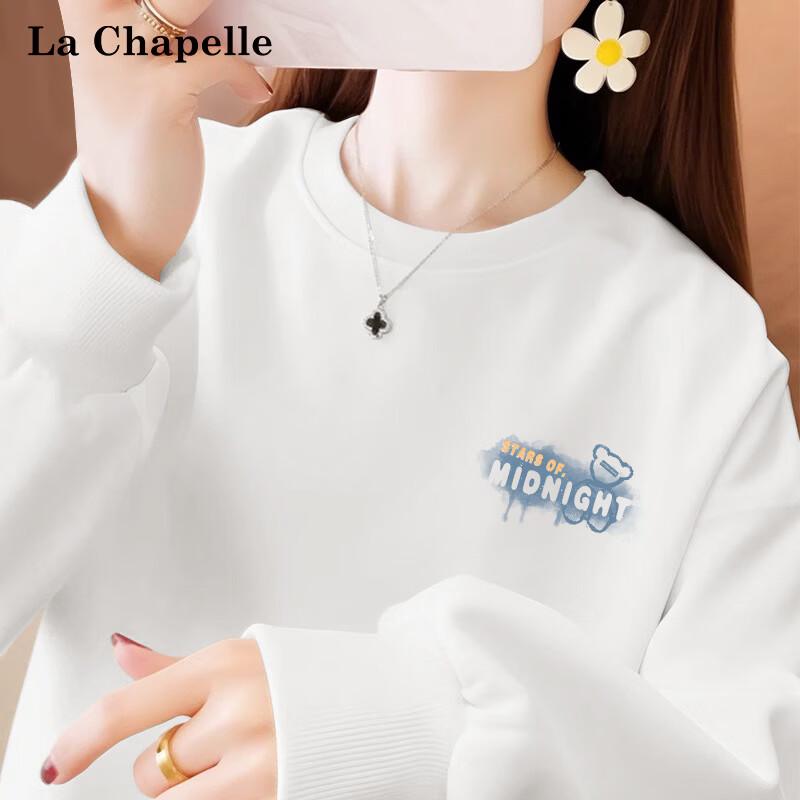 La Chapelle Women s Bear Print Round Neck Sweatshirt 2XL