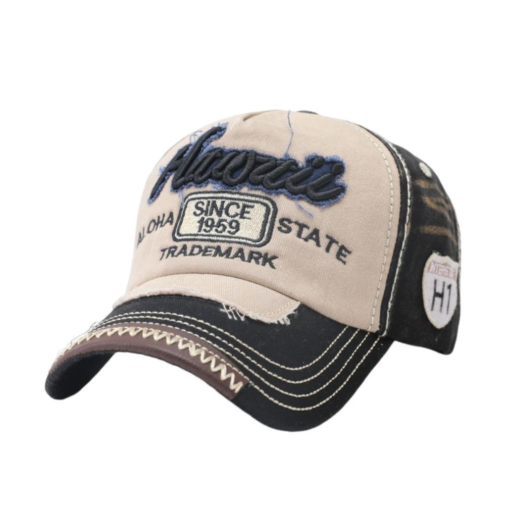 

Vintage Embroidery Hip-Hop Letter Baseball Cap New Unisex Sunshade Color Breathable Fashion Washed Cotton Sun Hat Streetwear Adjustable