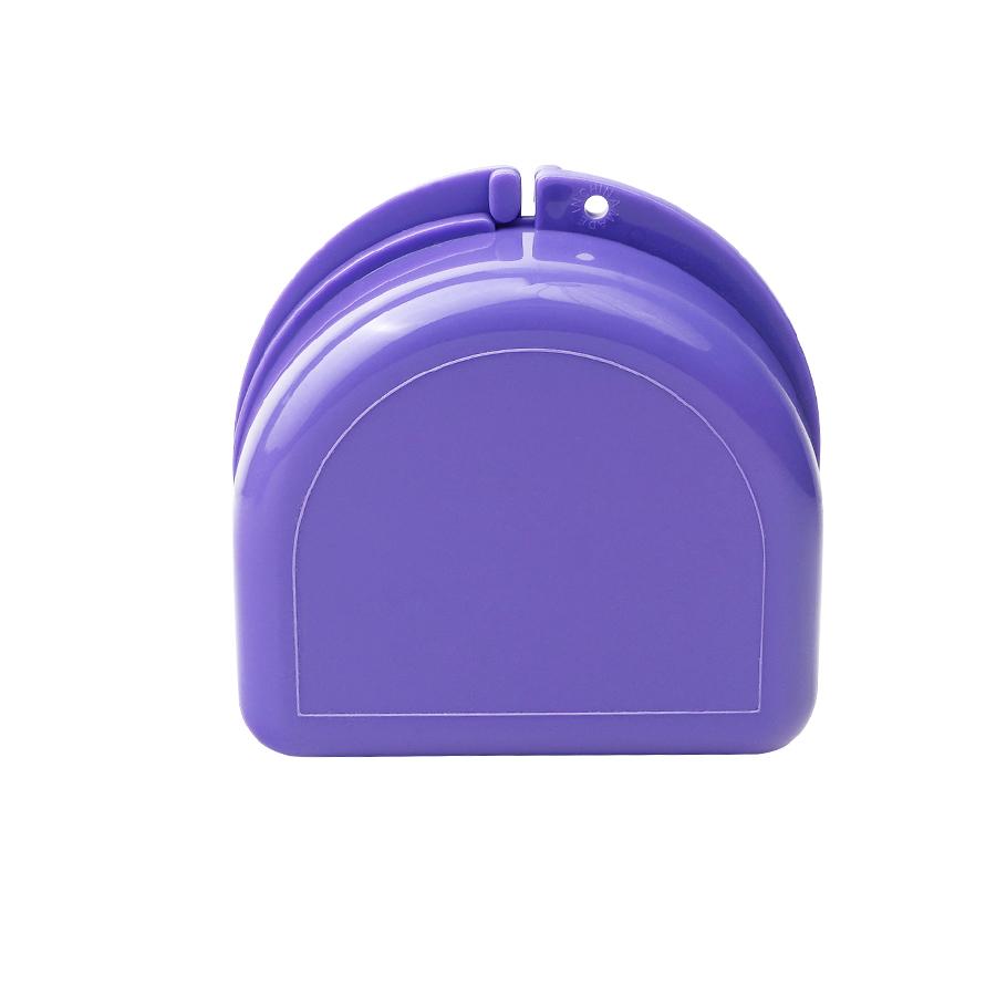 

1pc teeth holder box, portable storage and storage box, braces box, dentures box фіолетовий