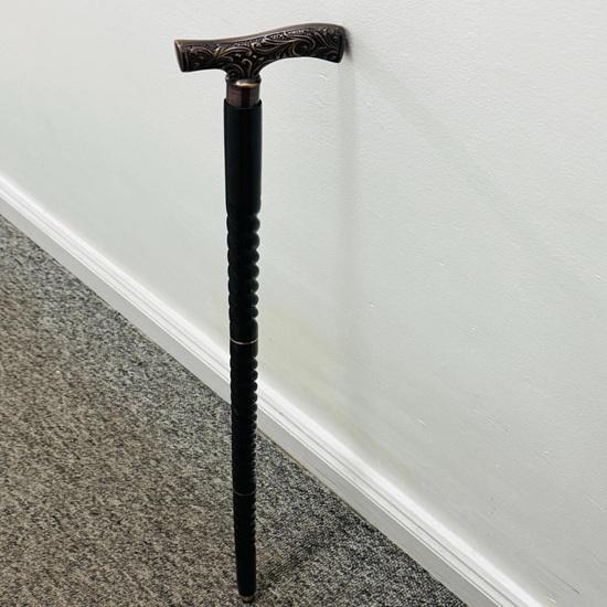 Designer Brass Derby Head Handle Wooden Walking Stick Cane 93.98 Cm Father Mother Gift Grandfather Grandmother Gift for Her Him