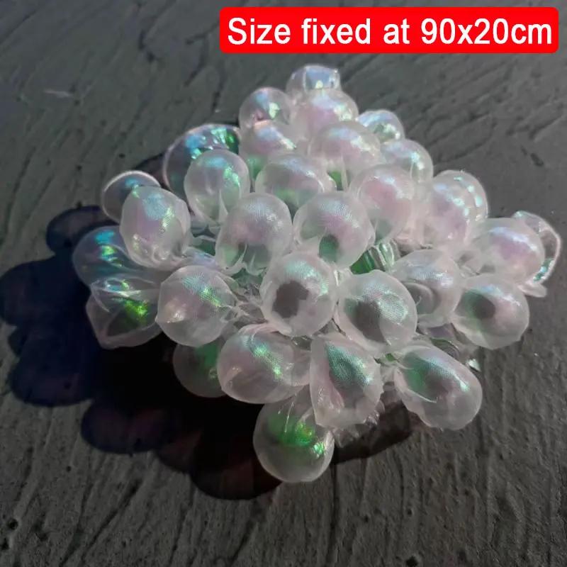 90x20cm Heat Setting Bubble Yarn Fabric Creative Laser Perspective 3D Organza Fabric for DIY Sew Fashion Wedding Dress Clothing