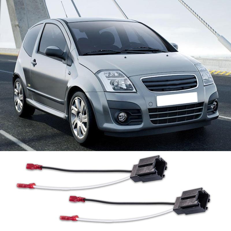 2pcs Audio Speaker Cable Adapter Plug Studio Wire Harness Connector For Citroen C2/Peugeot 206 1999-2015