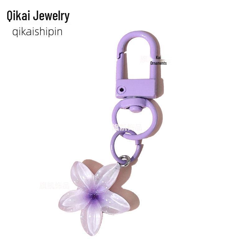 Colorful Daisy Keychain: Stylish Transparent Keyring & Bag Charm for Women