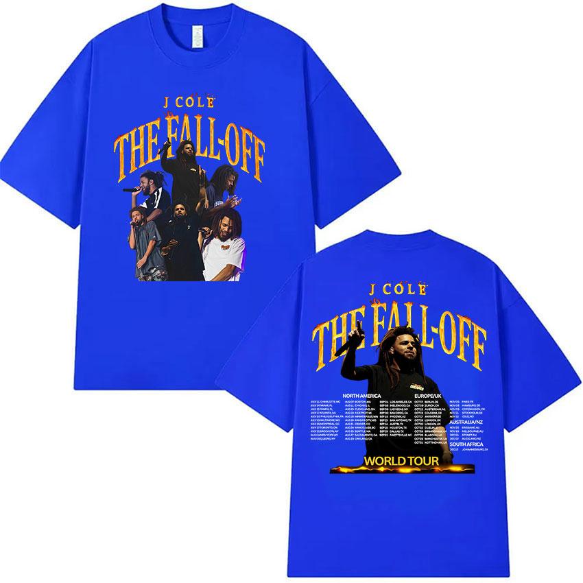 J.Cole The Fall Off Světové turné 2026 Grafické tričko Unisex Hip Hop Popová hudba Krátký rukáv Vintage bavlněná trička Streetwear