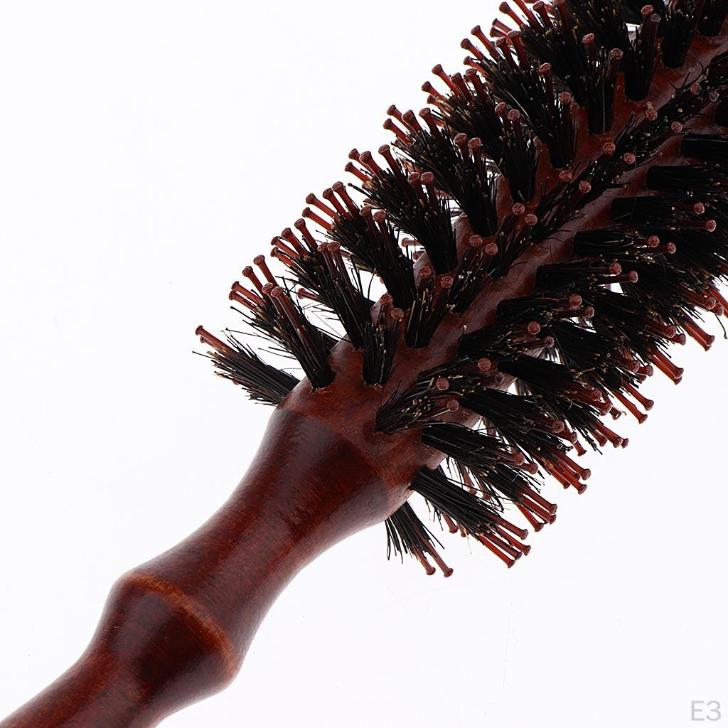 Dryer & Curling Roll Styling Hairbrush with Wood Handle Used While Blow Drying, /Snag/Frizz ,