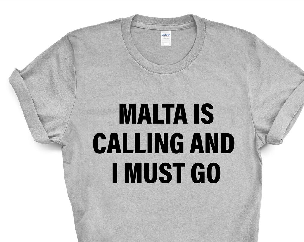 Malta T-shirt, Malta is calling and i must go shirt Mens Womens Gift - 4136