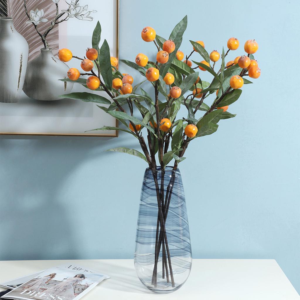 High-end Simulated Loquat Branches, New Year's Home Living Room Decoration Fake Flower Ornament Simulation Fruit