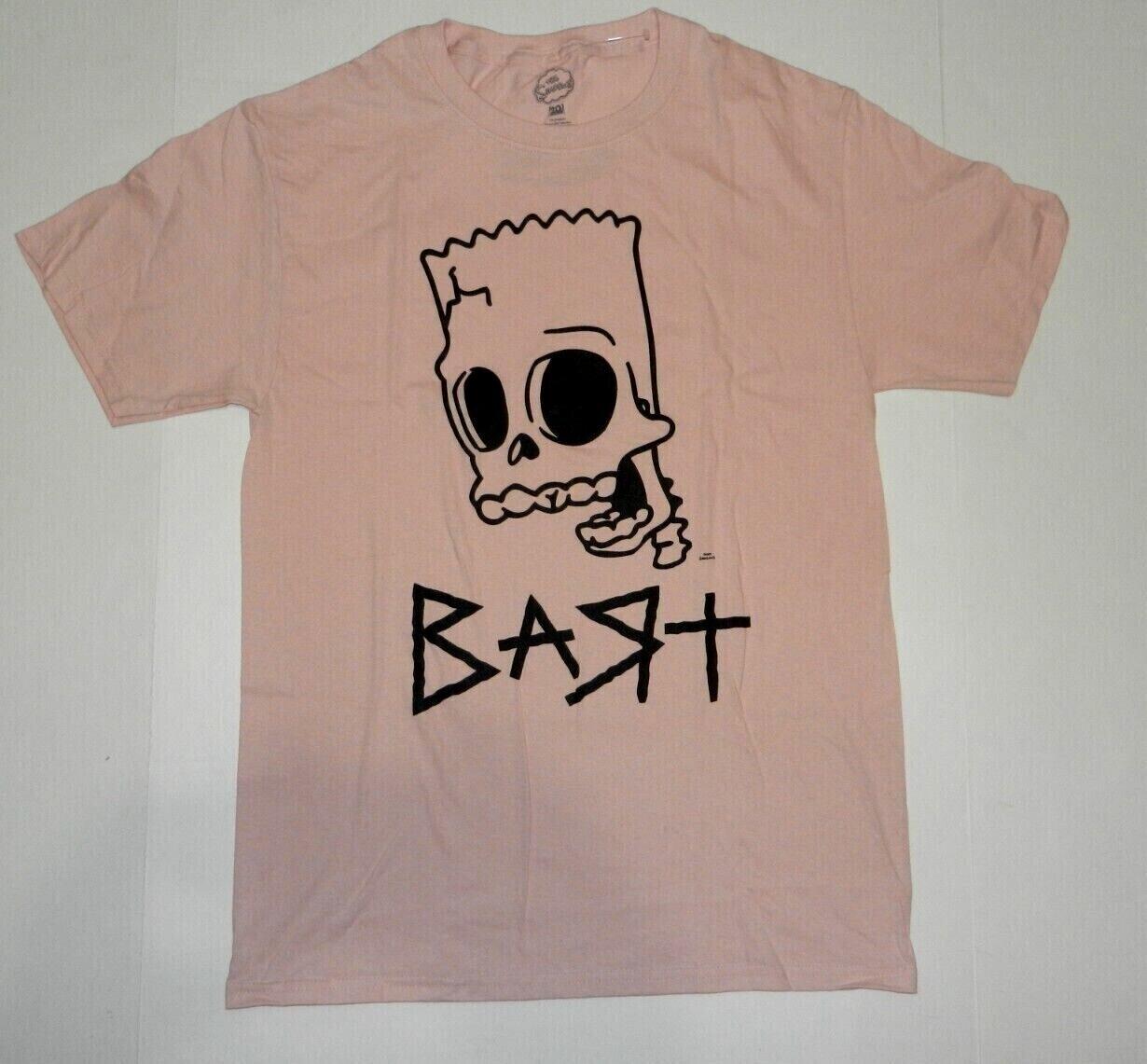 26 The Simpsons Bart Face Skeleton Pink Tee Shirt New Unisex T-Shirt M