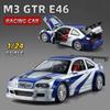 Simulation 1:24 BMW M3 GTR E46 Racing Car Model Alloy Miniature Voiture Collection Ornament Toy Vehicle Boyfriend Birthday Gift