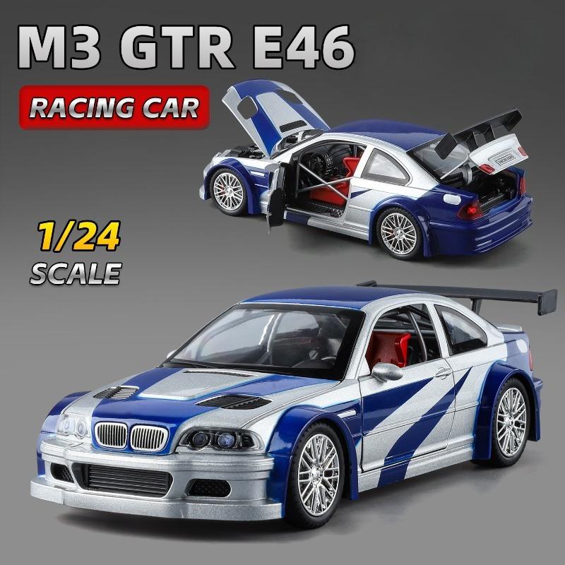2026 Diecast Alloy 1:24 BMW M3 GTR E46 Racing Car Model Miniature Voiture Collection Ornament Toy Vehicle Boy Birthday Gift BMW Ornament