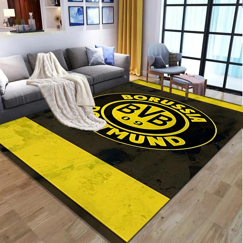 Borussia Dortmund Muster Teppich, Innen-/Außenmatte, für Picknick, Spielzimmer, Schlafzimmer, Büro, Wohnzimmer, Heimdeko Teppich, Geburtstagsgeschenk