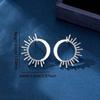 Obega Ins Sun Moon Shape Tiny Earrings Stud Trendy Gold SIlver Color Fashion Europen And Amercian Punk Syle Metal Jewelry