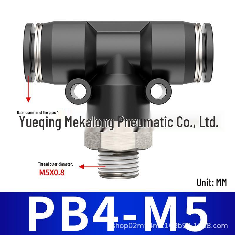 Three-Way Pneumatic Quick Connector Set for Air Hoses - Black, White, Blue Fittings