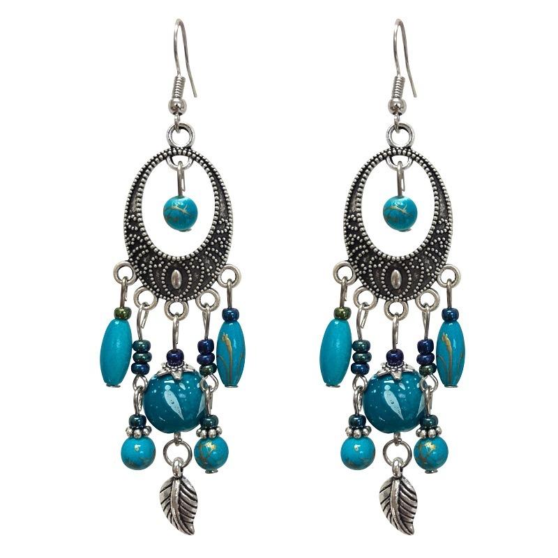 Bohemian Vintage Silver Earrings Muse Jewelry Face Skinny Earrings Tassel Long Earrings
