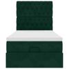 Ottoman Bed with Mattress Dark Green 90x200 Cm Velvet