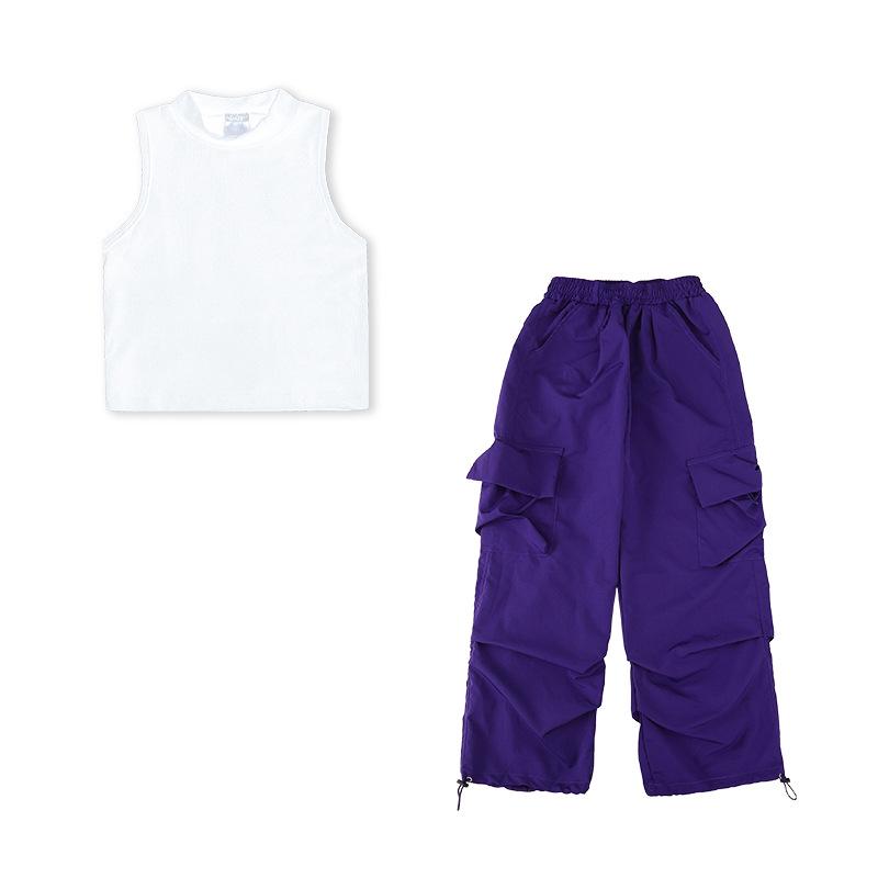 Dívčí japonský street jazzový taneční kostým – Trendy hip-hopová vystupovací souprava pro děti