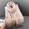 Womens Winter Warm Scarf Knitted Faux Cashmere Solid Color Thick Cozy Neck Wrap Stylish Everyday Accessory