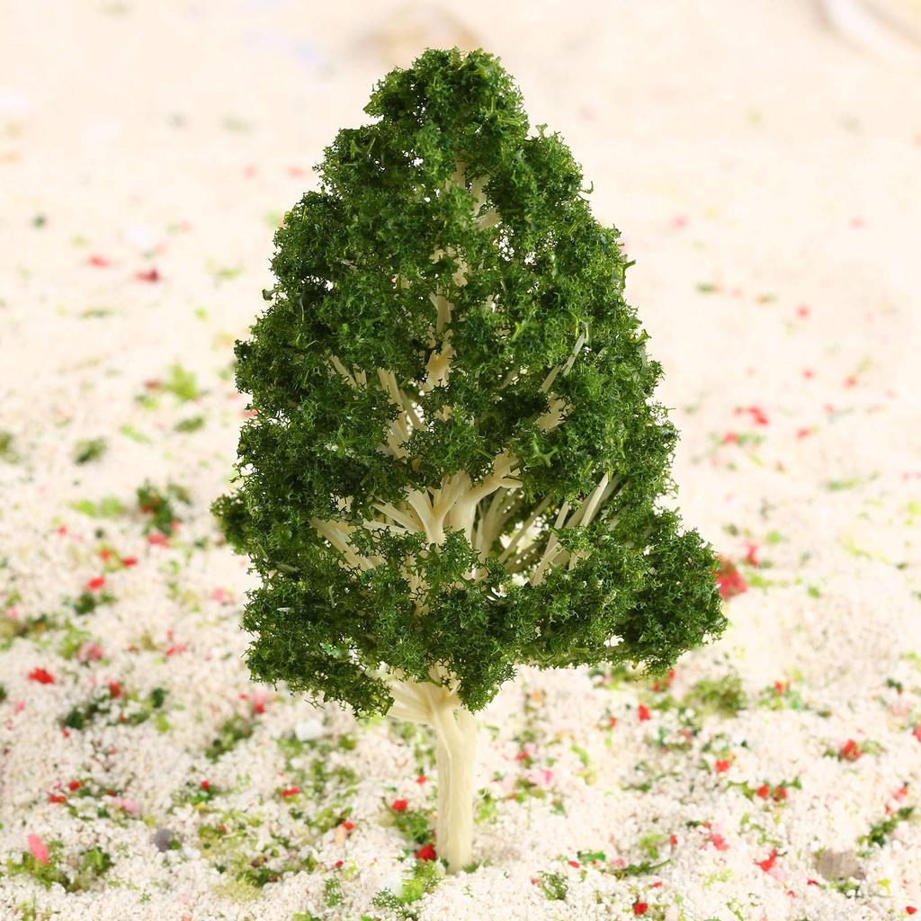 Yetaha Model Trees, 5-Pack, for Potted Plants, Railway Models, Poplar Models, Beige Tree Trunks, Diorama Decoration, Miniature Gardens, Mixed Sizes