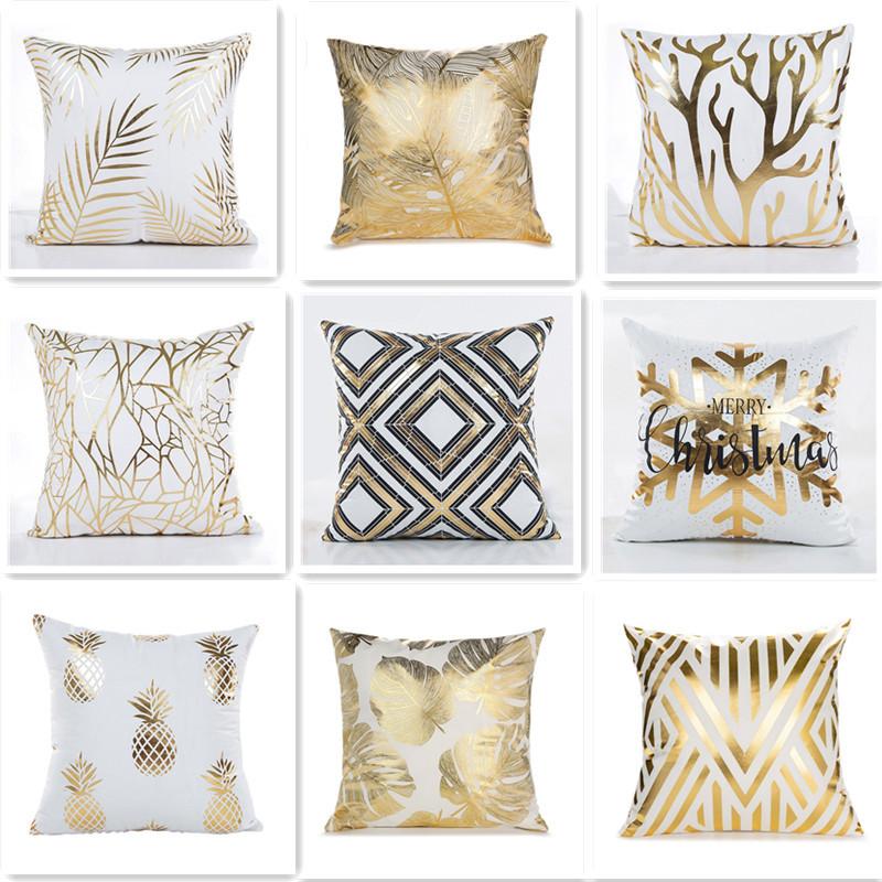 Short Plush Hot Stamping Home Pillow Cover Sofa Bedroom Cushion Cover Super Soft Pillow Cushion