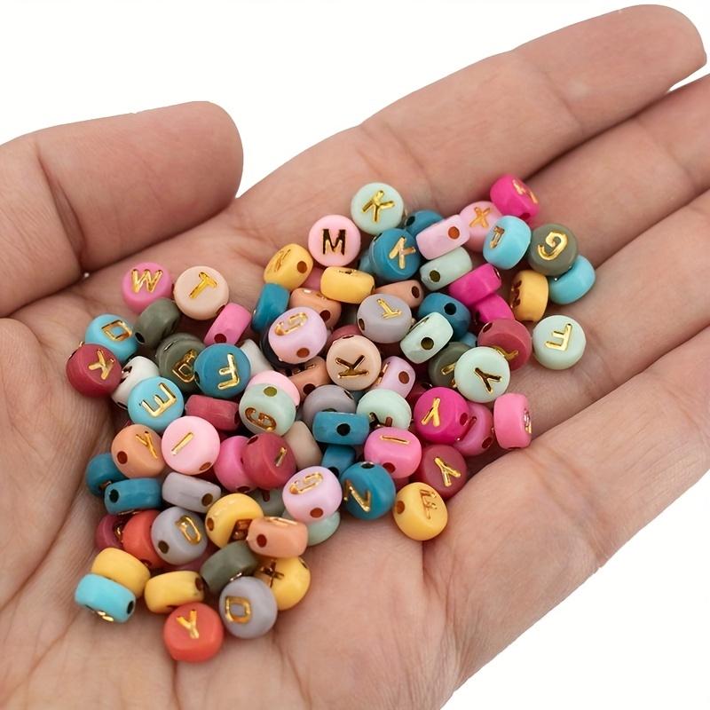 100PCS Colorful Alphabet Beads For Jewelry Making Bracelets Necklaces Key Chains