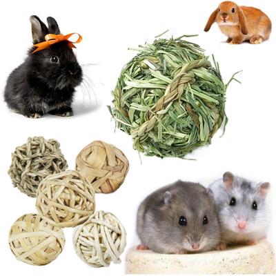7CM Kauen Geflochtene Ball Meerschweinchen Kaninchen Hamster Kauen Spielzeug Natürliche Gras Ball Haustier Interaktive Spielzeug