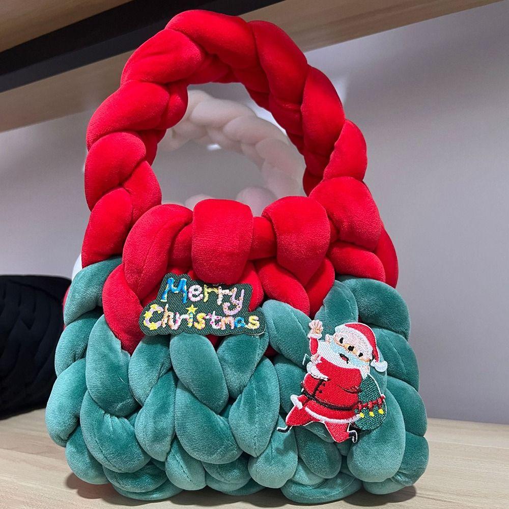 Large Capacity Knitted Storage Bag Coarse Cotton Chunky Knit Bag Crochet Tote Bag  Women/Girl
