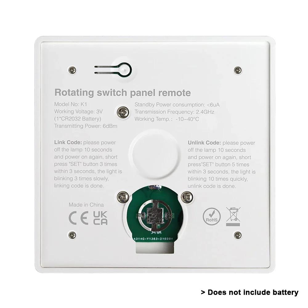 Miboxer K1 Rotating Switch Panel Remote Wifi Dimmer Dimmable 2.4G Brightness Color Temperature Controller White/Black Remote 3V