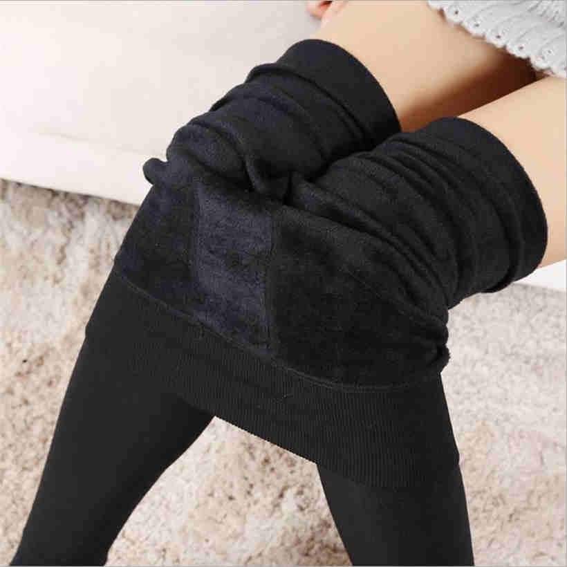 

Autumn Winter Women Leggings High Waist Warm Cotton Pants Plus Velvet Thick Warm Trousers чорний