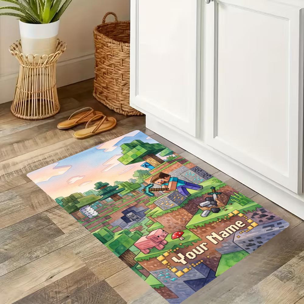 Minecraft Customize Your Name Kitchen Rug Runner Rug Laundry Mat Hallway Entryway The Best Gift Choice