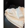 Women's White Lace Trim Patchwork Casual Wide-Leg Shorts - Summer Loose Fit, Versatile, Petite.