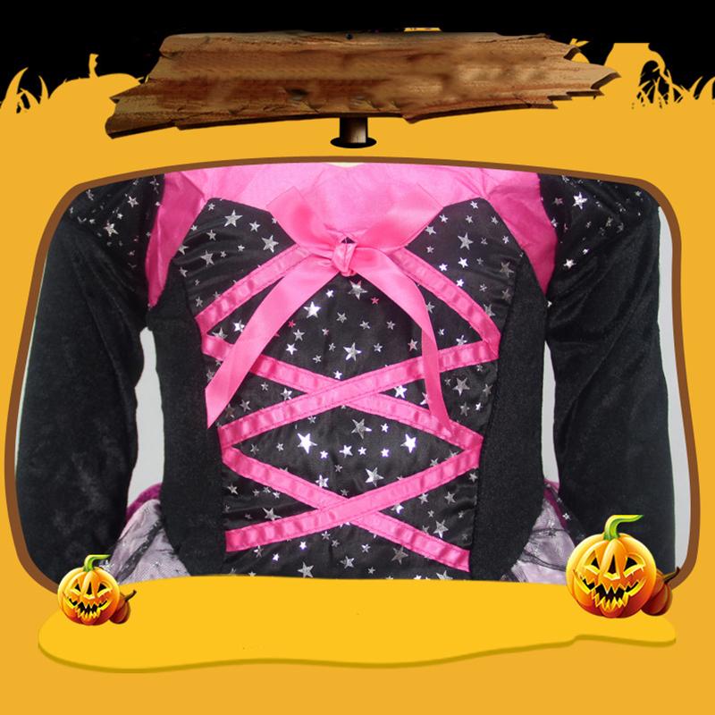 Heksesett Kjole Jenter Halloween Trollmannskostyme Barn Fest Heks Vestidos