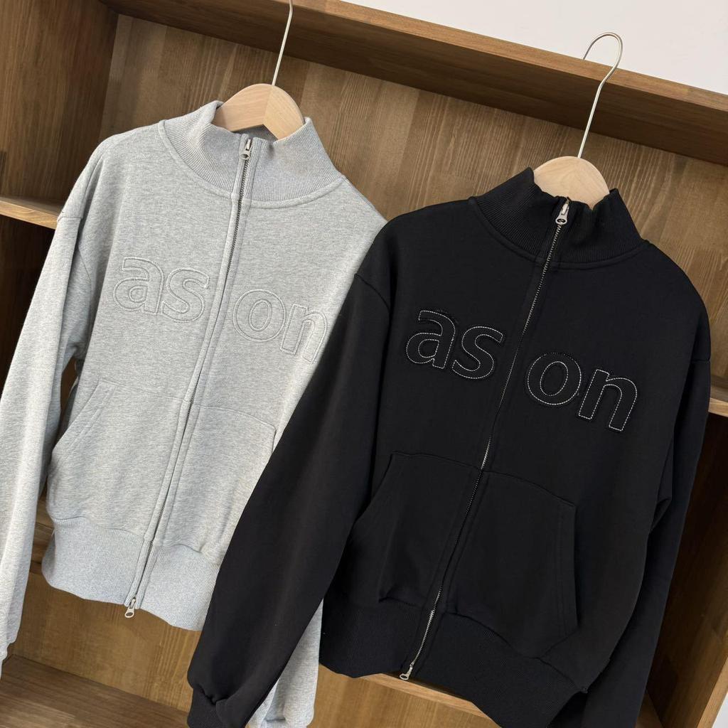In-Stock Women's Trendy Korean Designer Embroidered Zipper Hoodie Jacket
