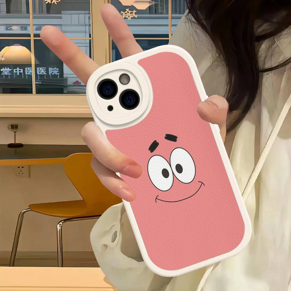 Cute SpongeBob Dolls Phone Case Hard Leather For iPhone 14 13 16 Mini 15 14 11 12 Pro Max Plus Fundas