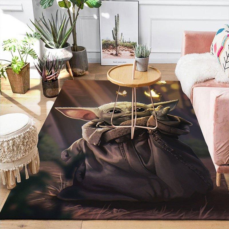 1pc Star wars Yoda Pattern Carpet Area Rug Non-slip Carpet Hand Washable Floor Mat Suitable For Living Room Bedroom Home Decor Room Decor Ch