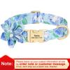 Nylon Personalized Dog Collar Print Dog Collars With Flower Custom Pet ID Necklace Adjustable For Small Medium Large Dogs Pug