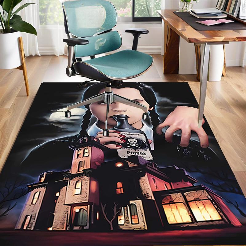 1pc Wednesday (2) Design Area Rug - Non-Slip, Soft & Cozy Floor Mat for Living Room, Bedroom, Office - Indoor/Outdoor Decorative Carpet