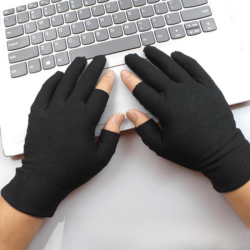 Lantuan Black Fingerless Leather Gloves