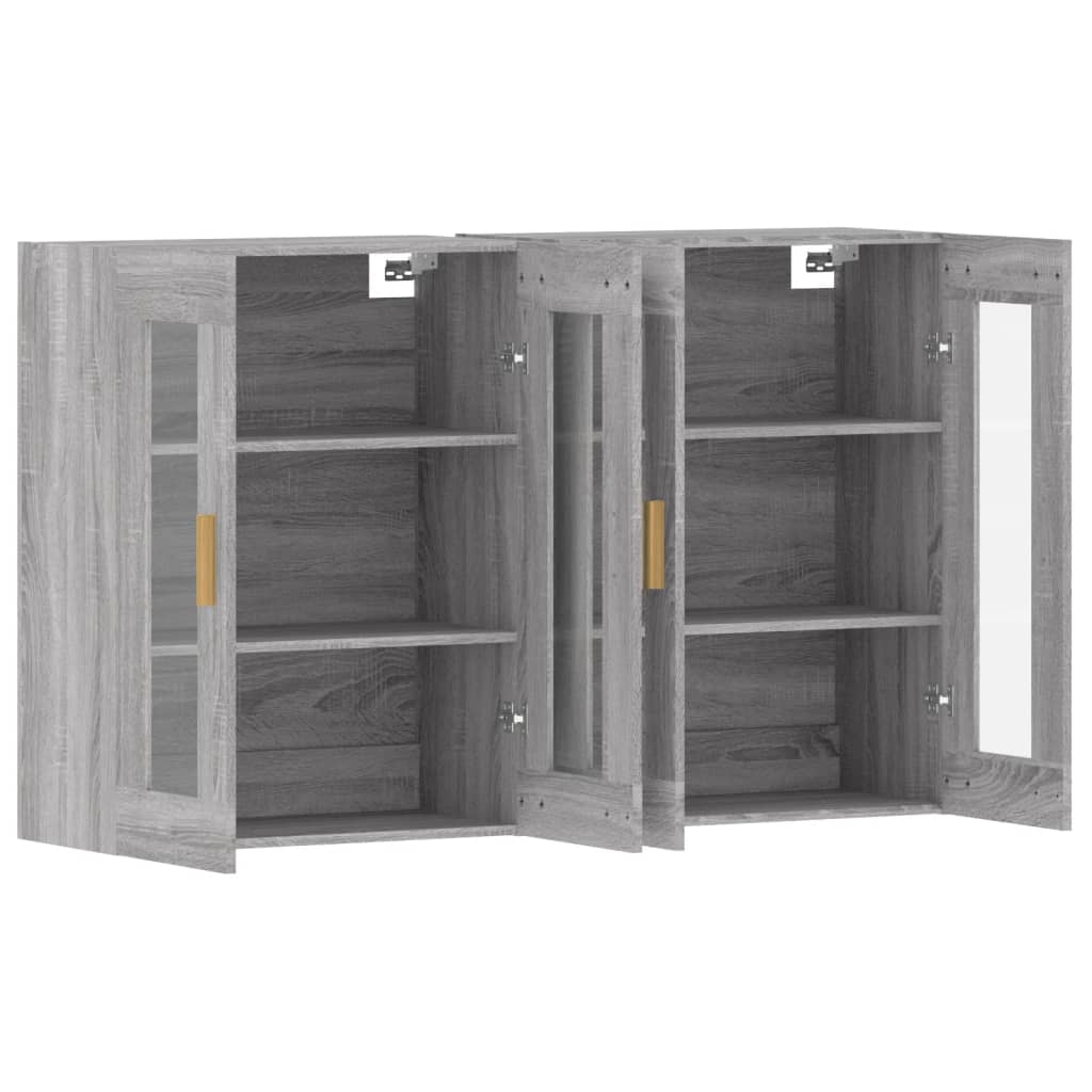 Wall Cabinets 2 pcs Grey Sonoma Wood Based Material