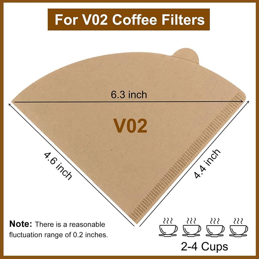 Cone Coffee Filters Disposable Natural Paper Filters 02 Cone Filters for Pour Over and Drip Coffee Maker  drip coffee  espresso